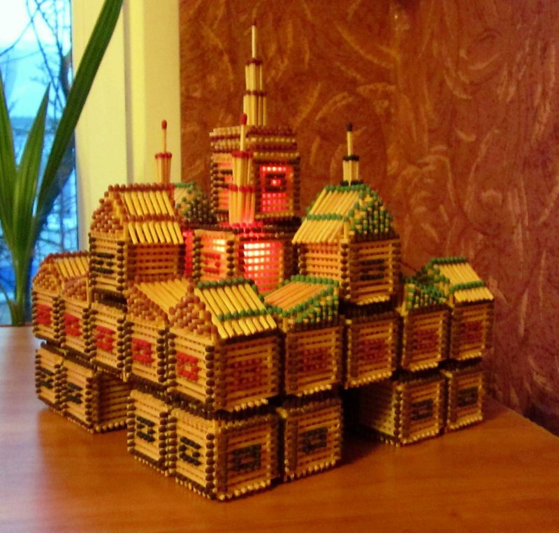 Домики и замки из спичек