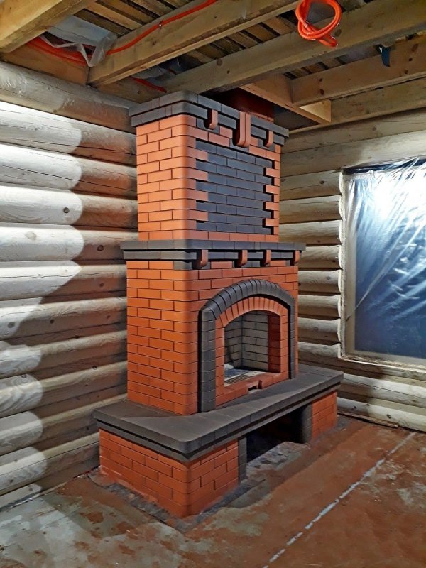 Печь камин кирпичная
