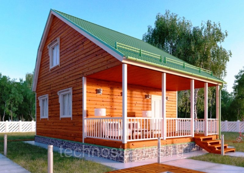 Бытовка с верандой 2,3м * 5,8м, утепленная