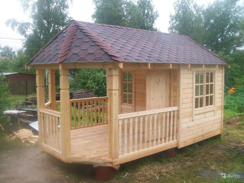Каркасный дачный домик с верандой 6x4