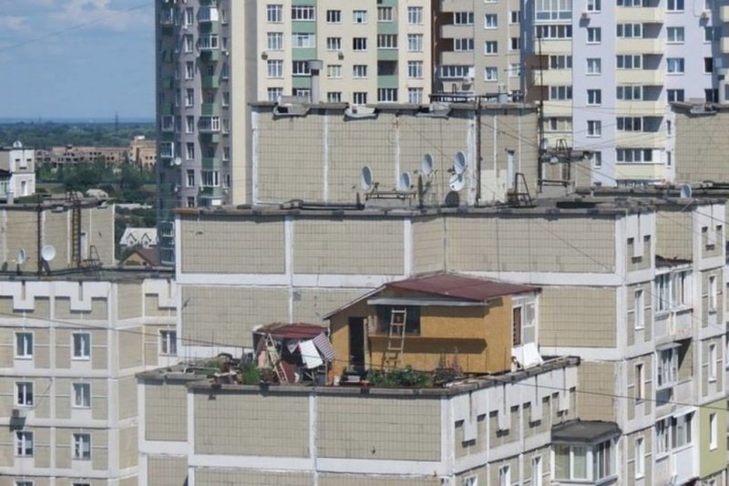 Крыши домов высоток