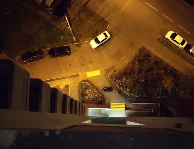 Вид с 10 этажа ночью
