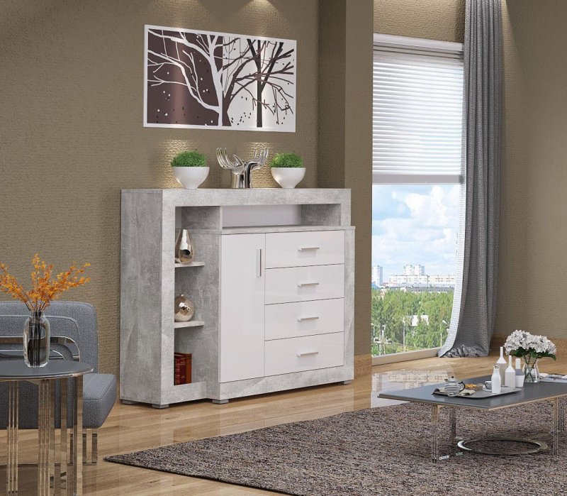 Комод Монтана Atelier белый глянец