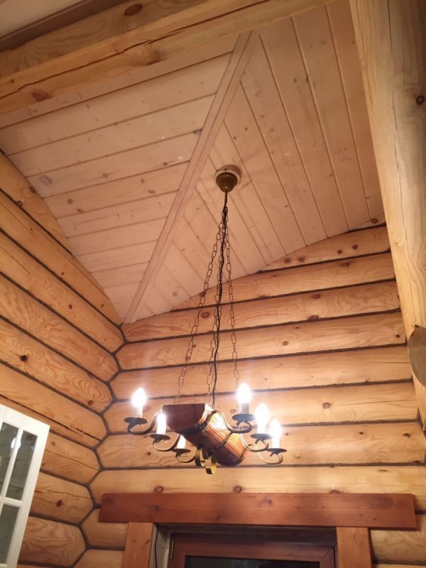 Люстры из слэбов дерева