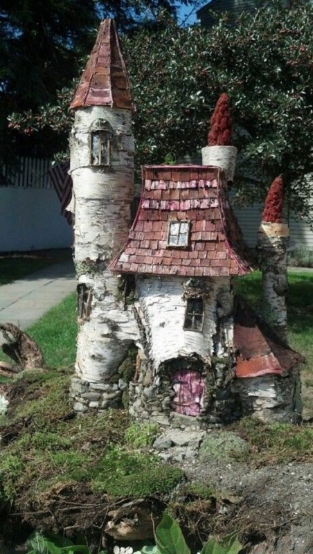 Домики для гномов из пней