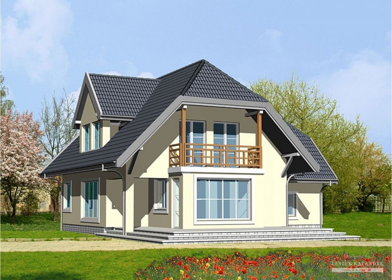 Дом с мансардной крышей