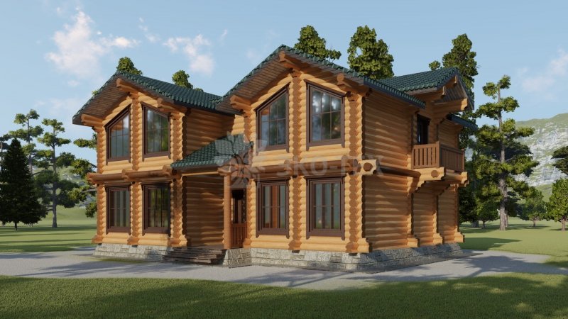 Дом из неоцилиндрованного бревна