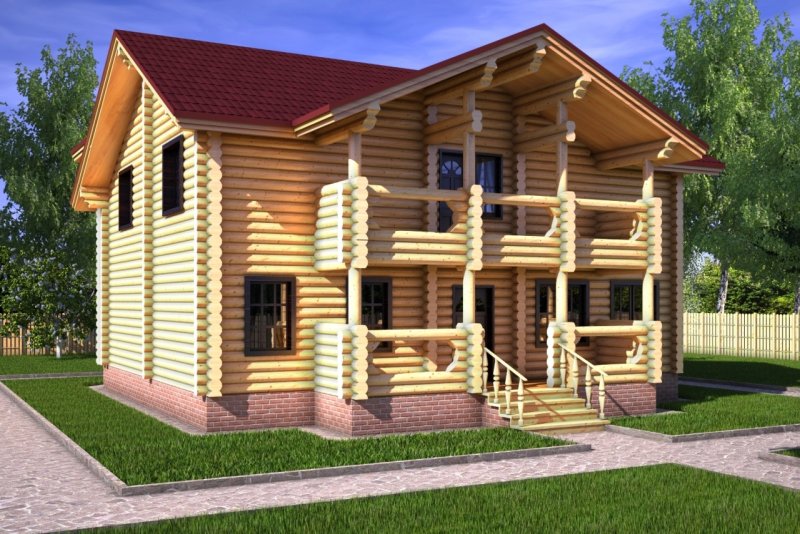 Домик из оцилиндрованного бревна