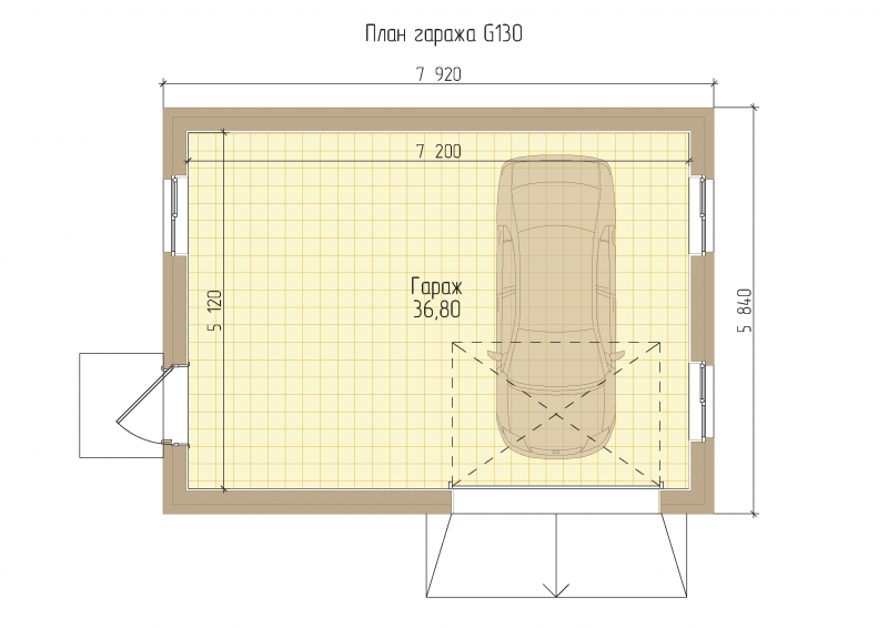 Схема планировки гаража 6х6