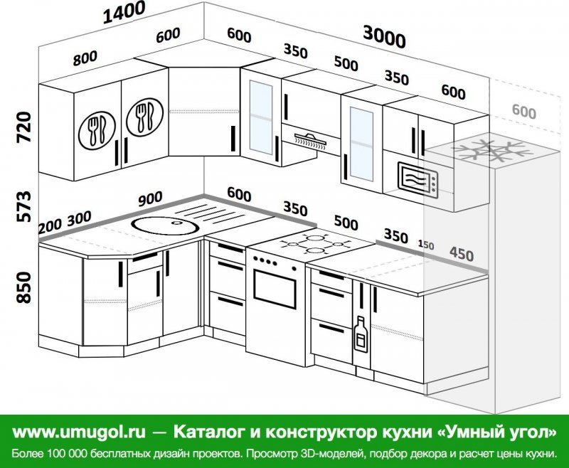 Чертежи мебели кухни