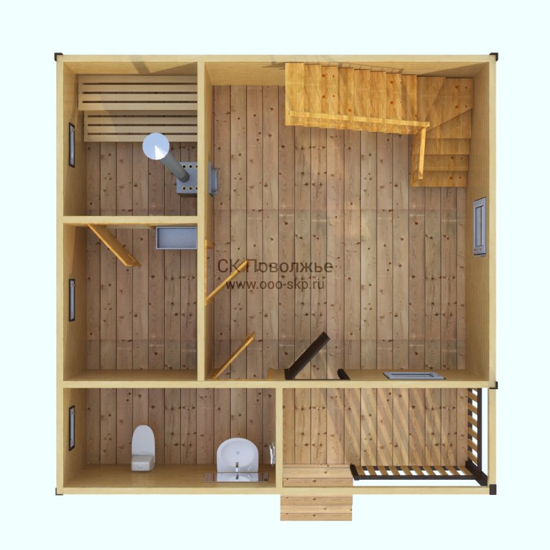 Планировка бани 9х5