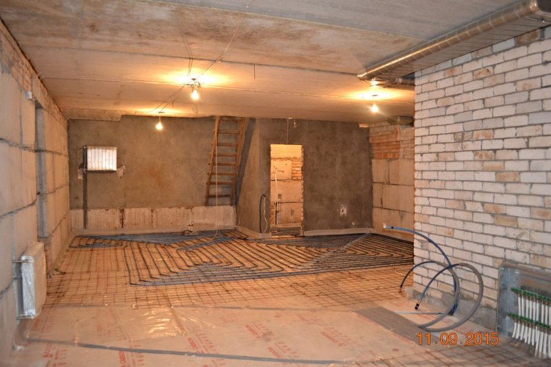 Черновая отделка в цокольном этаже