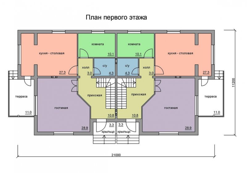 Одноэтажный дом на 2 хозяина планировка 1 этаж