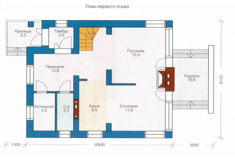 Проект первого этажа дома