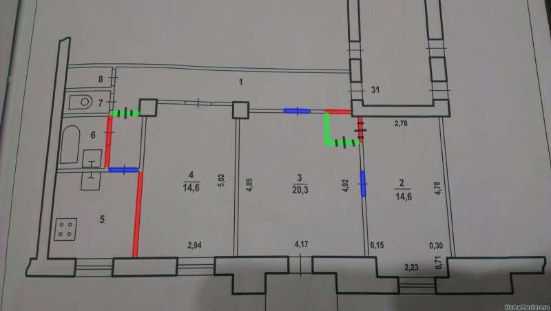 Планировка сталинки 3 комнатной 77 метров