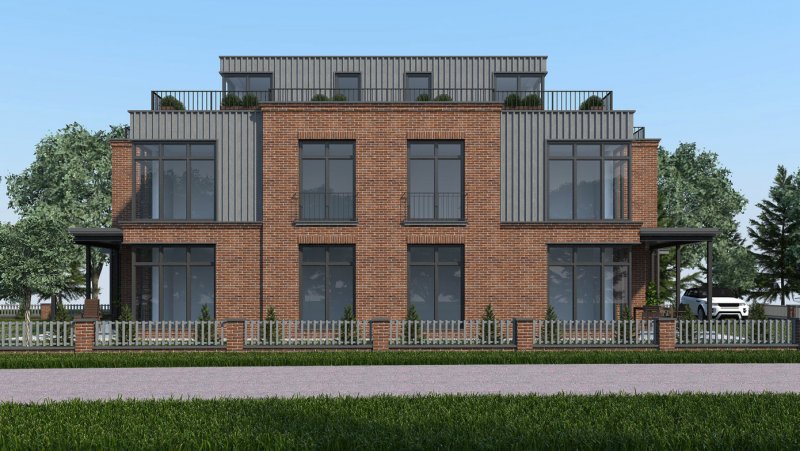 Дуплекс с плоской крышей 20 x 12