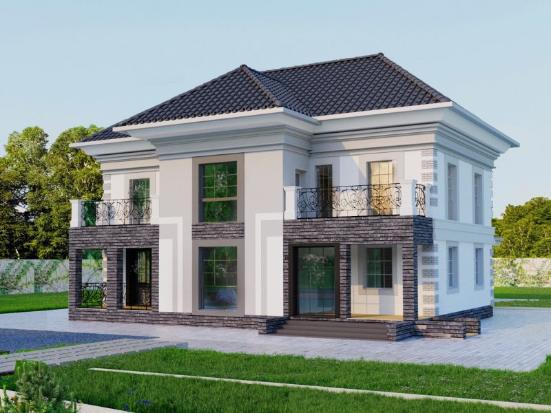 Красивый дом из газобетона