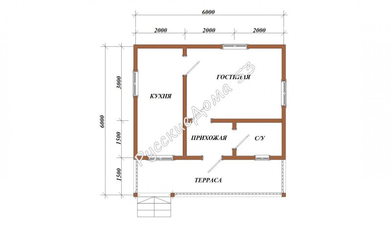 Баня 6х4 планировка из бруса