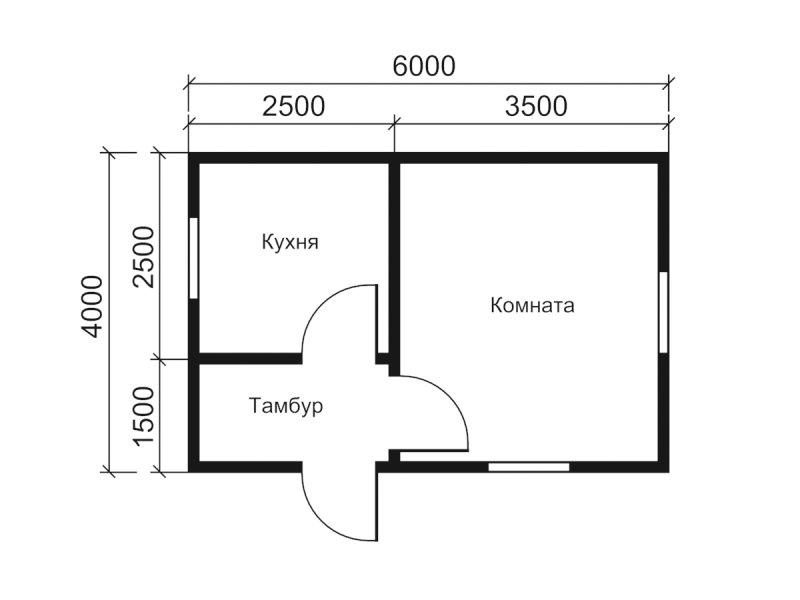 Дачный дом 6 на 4 одноэтажный