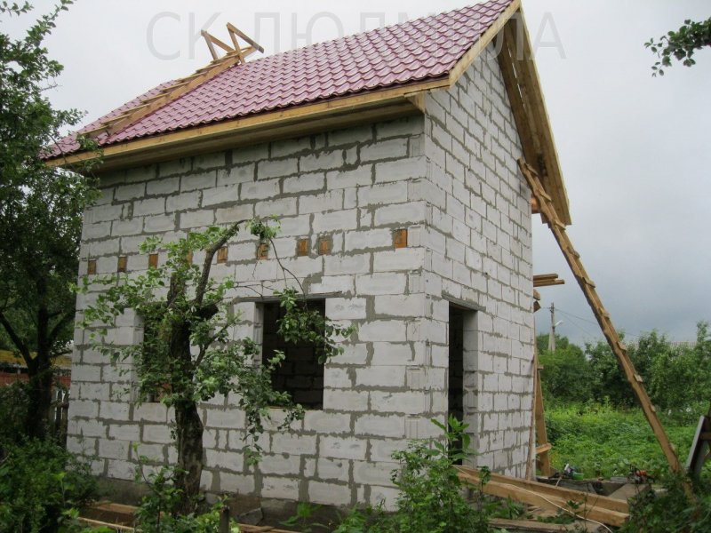 Дачный домик 6х6 из пеноблоков