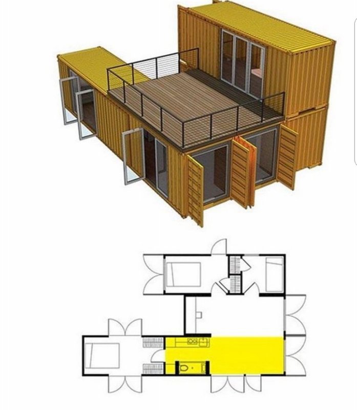 Планировка морского контейнера 20 футов