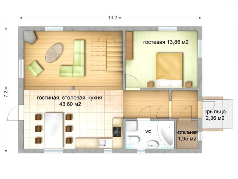 Домик 40 кв.м планировка