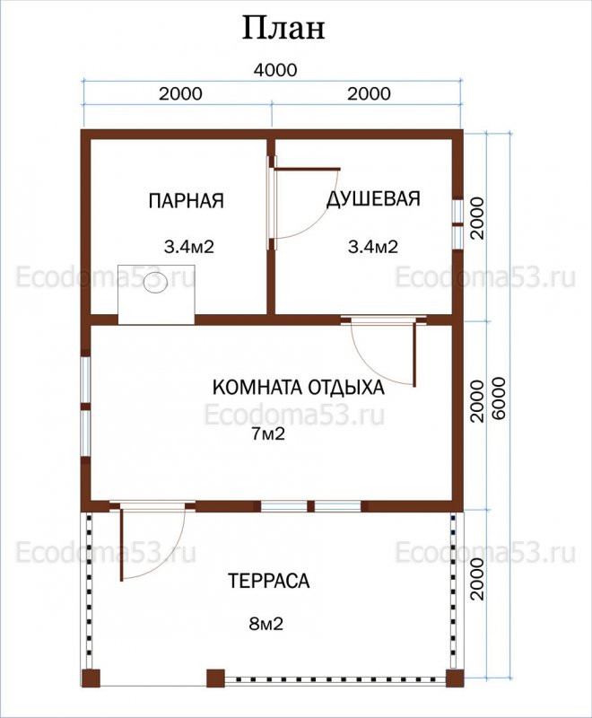 Планировка дома 6 на 9 одноэтажный с печкой