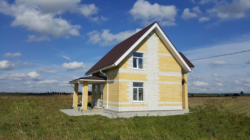 Фасады домов из теплоблоков