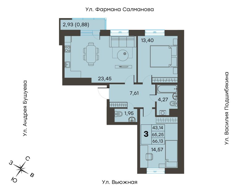 Планировка квартиры евротрешка
