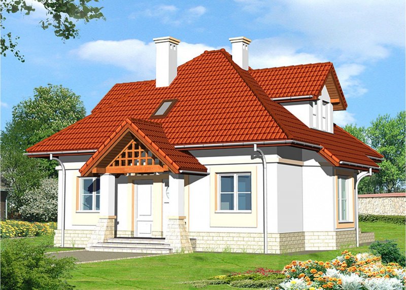 Дом с четырехскатной крышей