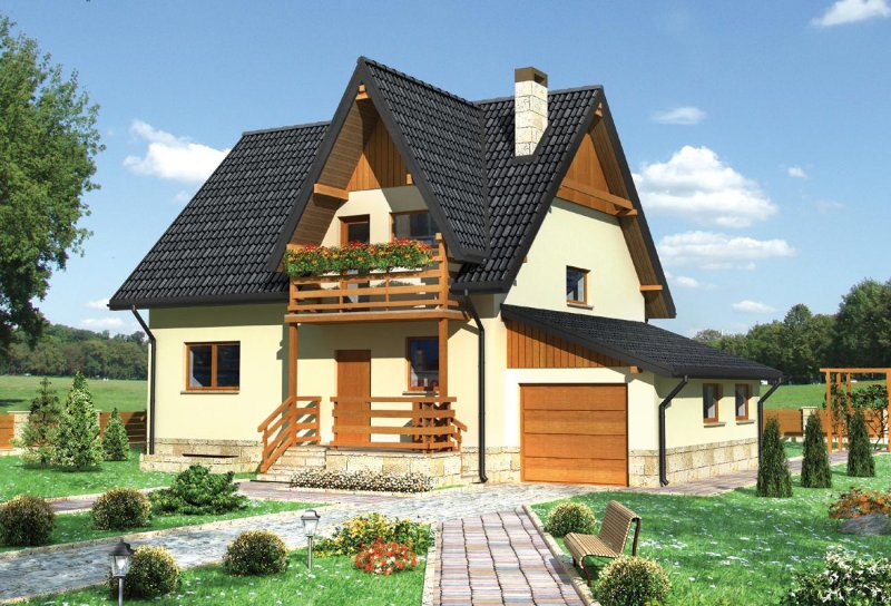 Дом с крышей 60 градусов