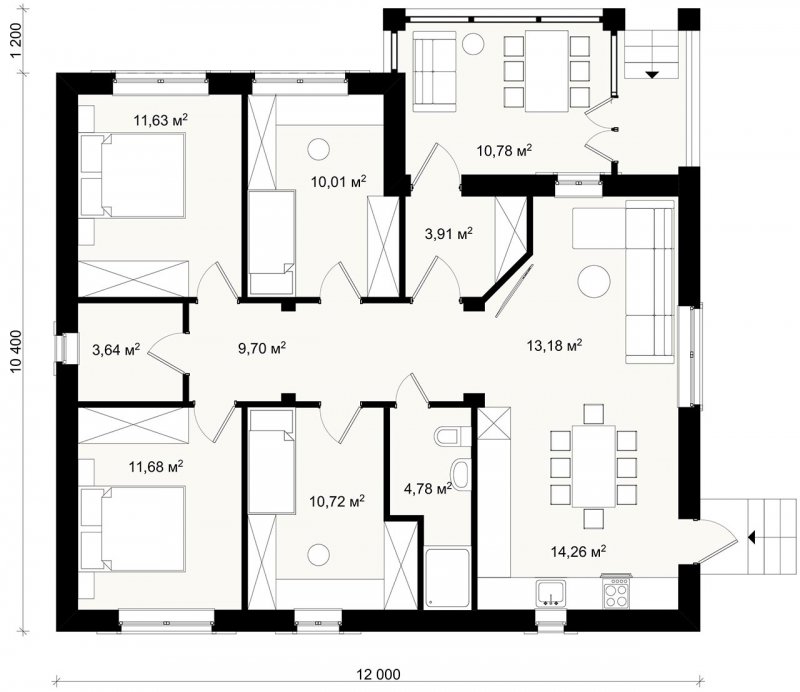 Каркасный дом 50 кв.м проект