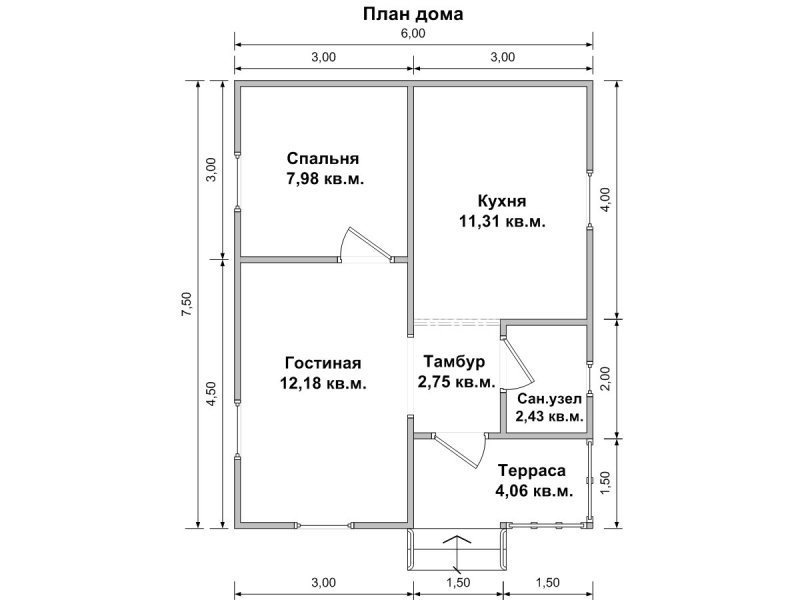 Проекты домов 6х7 одноэтажные