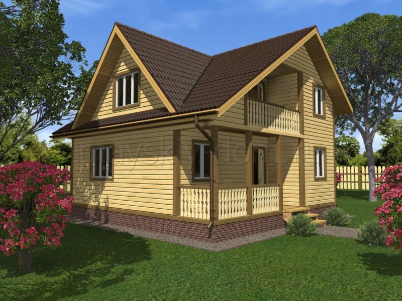 Каркасный дом в полтора этажа 4х6