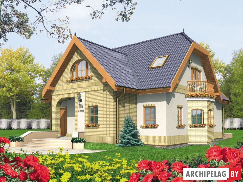 Красивый небольшой дом с мансардой