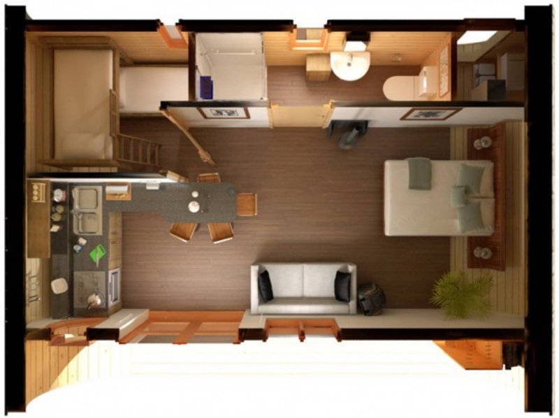 Планировка бытовки 6х5