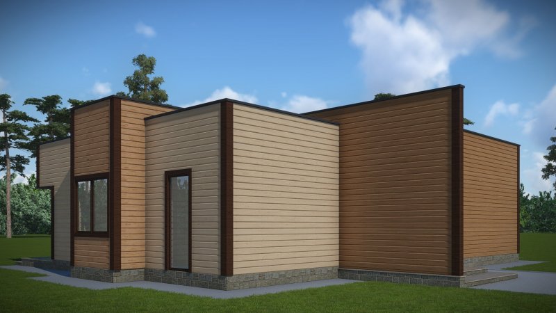 Дом 6х6 с плоской крышей