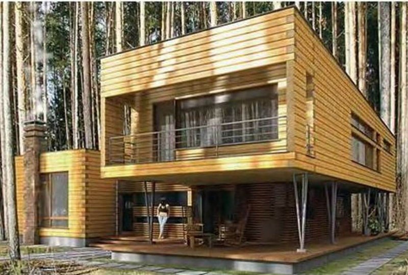 Дом из клееного бруса Модерн