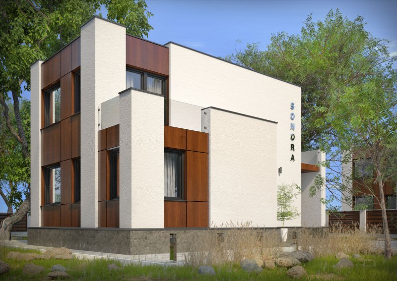 Дом из газобетона с плоской крышей