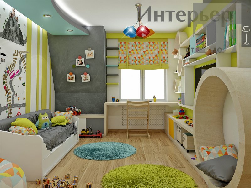 Планировка детской для мальчика 3 лет