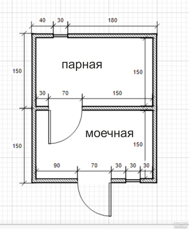 Планировка бани 3х2.5