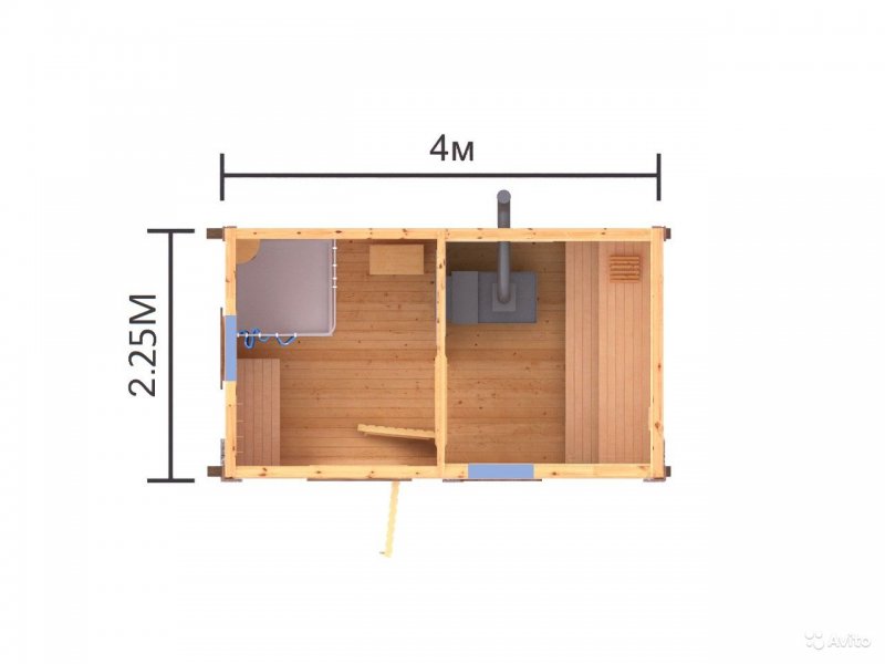 Каркасная баня 2.5х4