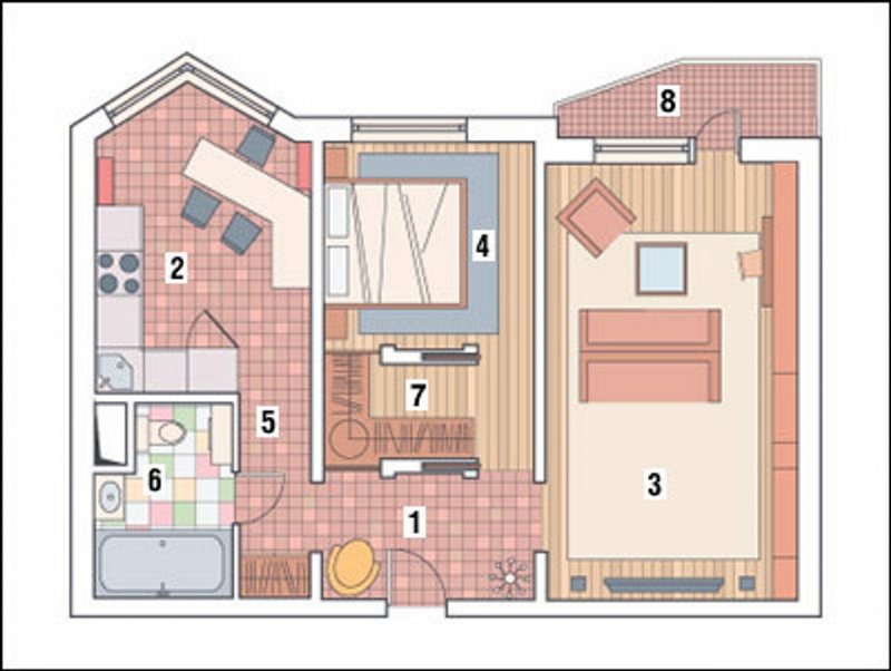 Планировка квартиры п44т двушка линейка
