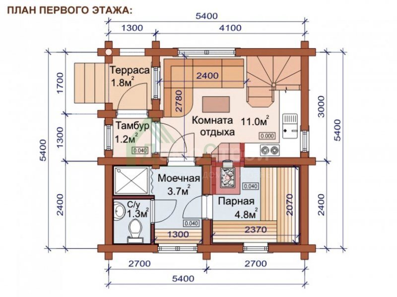 Дом баня 5 на 6 планировка