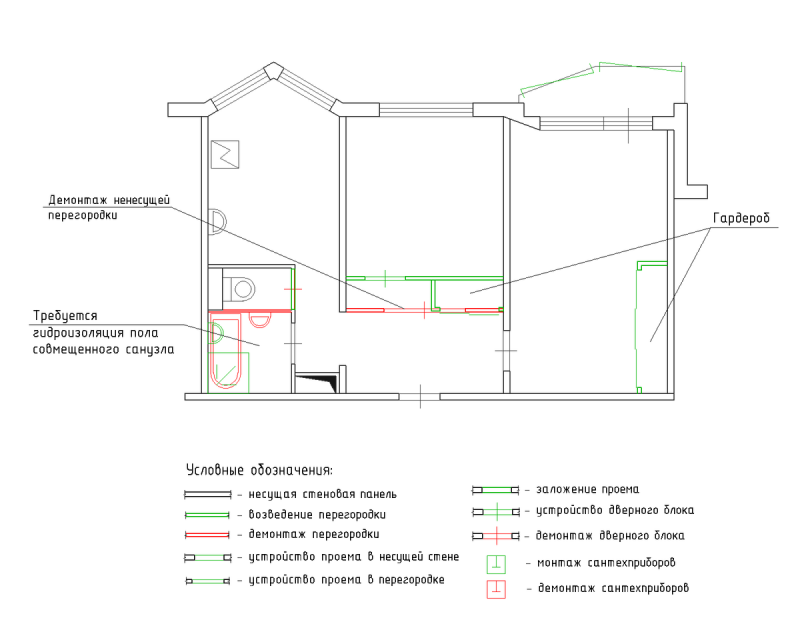 Планировка квартир п44т с размерами