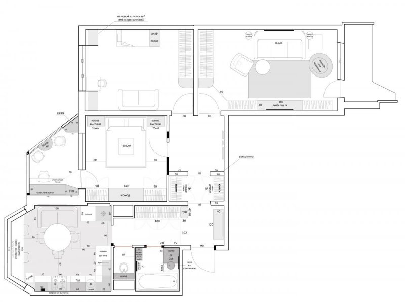 Планировка квартиры п44 трешка