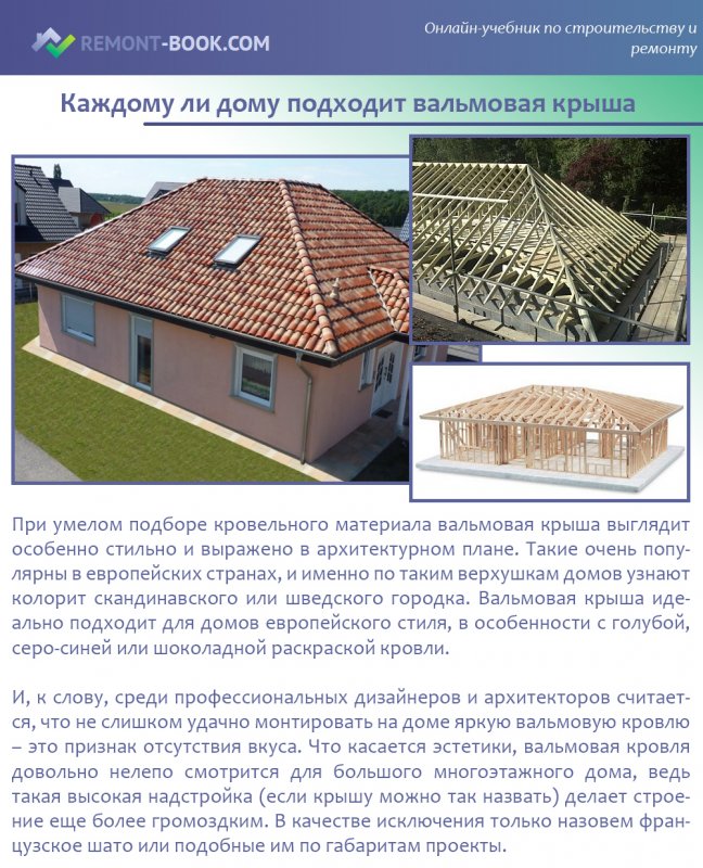 Как выглядит вальмовая крыша