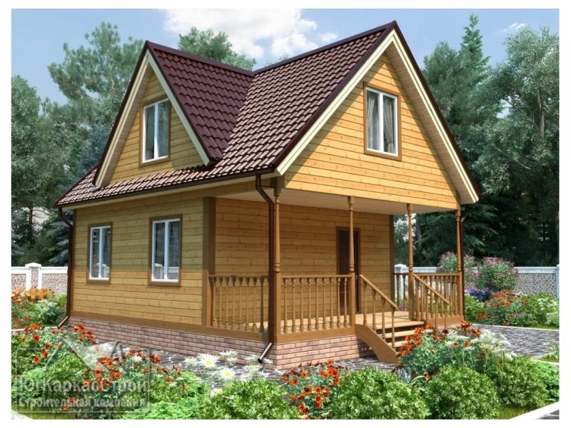 Дачный дом 6х8 каркасный