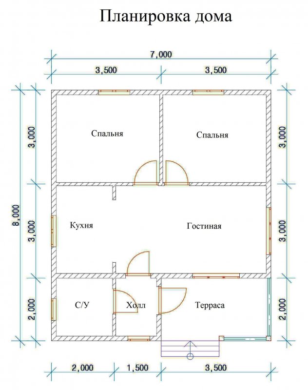 Дом 6х9 одноэтажный планировка