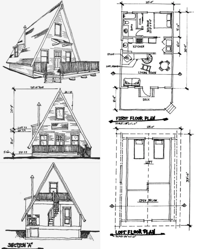 Дом шалаш a-frame планировка